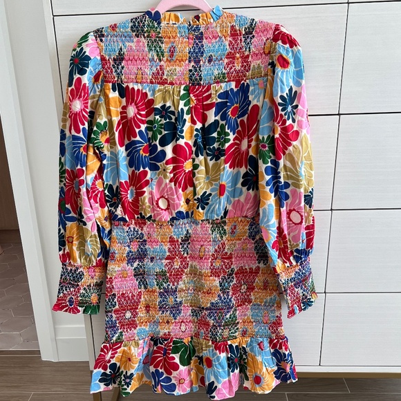 NWT FARM RIO 🌼Sunny Daisies Sand Mini Dress  SIZE M - Picture 7 of 10